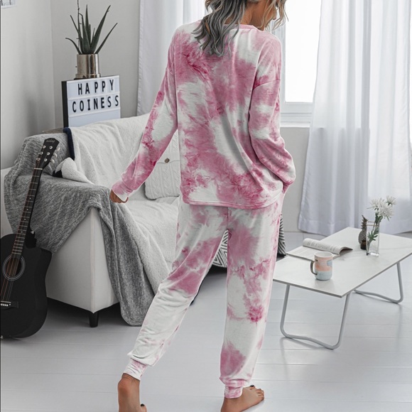 🆕Pink Tie Dye Long Sleeve Pants Lounge Set - Picture 6 of 6